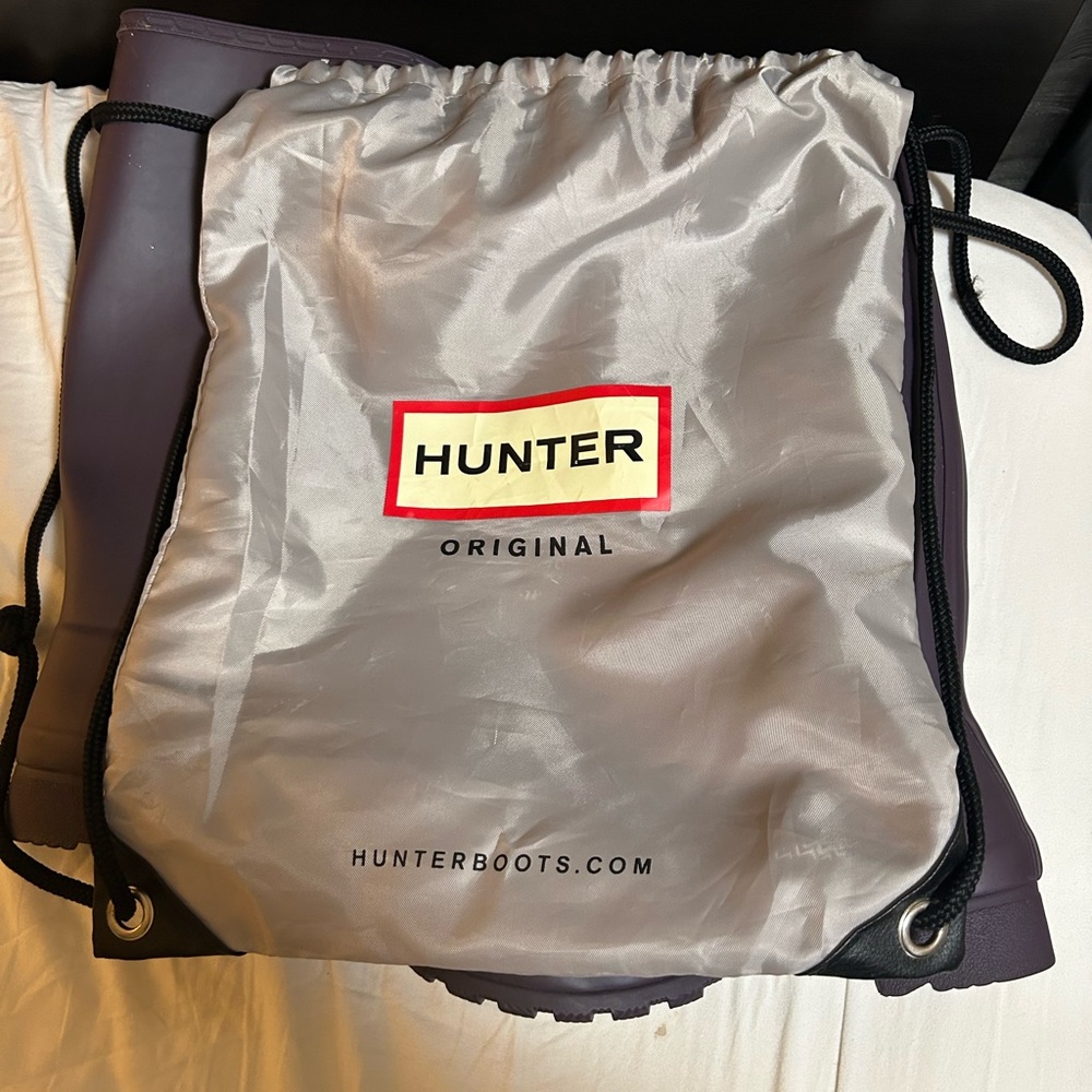 Plum color hunter boots